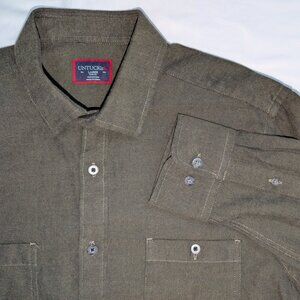 UNTUCKit Hemsworth Men's Dark Green Flannel Button Down Shirt Size L Slim